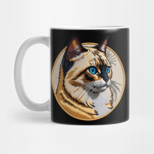 Striking Balinese Cat Embroidered Patch Mug